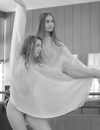 Jasmine A and Uliya E are going totally wild and sexy in artistic black and white photo set.